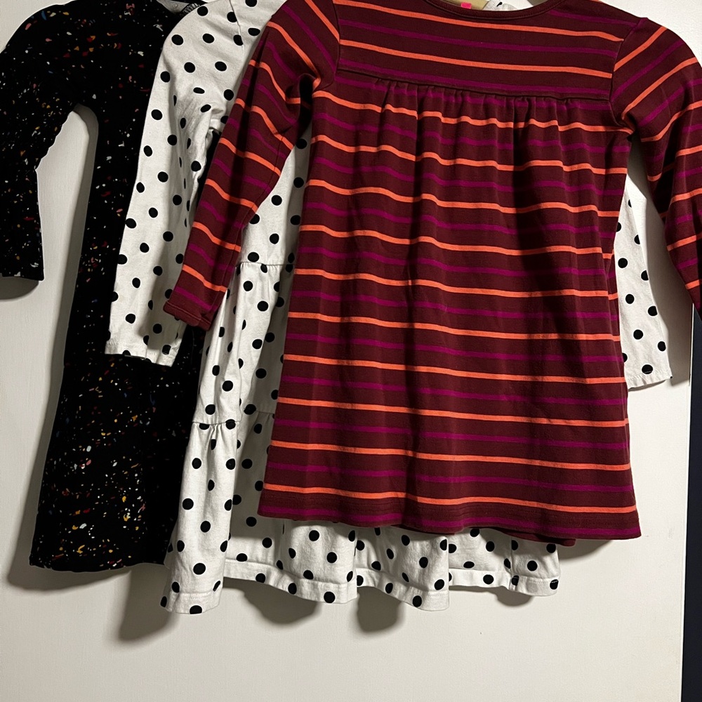Girls lot - 3 long sleeve dresses/tunics, Hanna Anderson, Agnes and Dora size 6